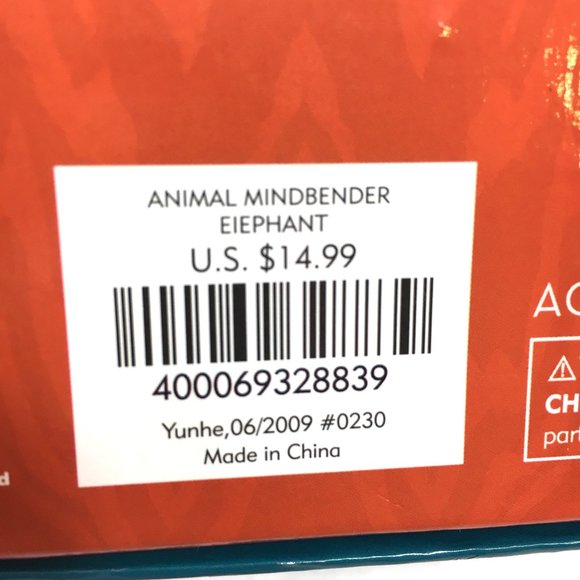 Elephant 3-D  Wood Animal Mindbender Puzzle NOS - Picture 6 of 6